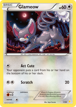 Glameow — XY trainer Kit (Pikachu Libre) 1