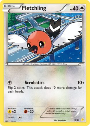 Fletchling — XY trainer Kit (Pikachu Libre) 16