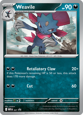 Weavile — MEP Black Star Promos 021
