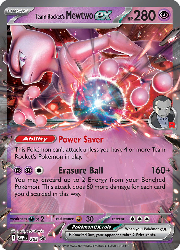 Mewtwo ex da Equipe Rocket — SVP Black Star Promos 205