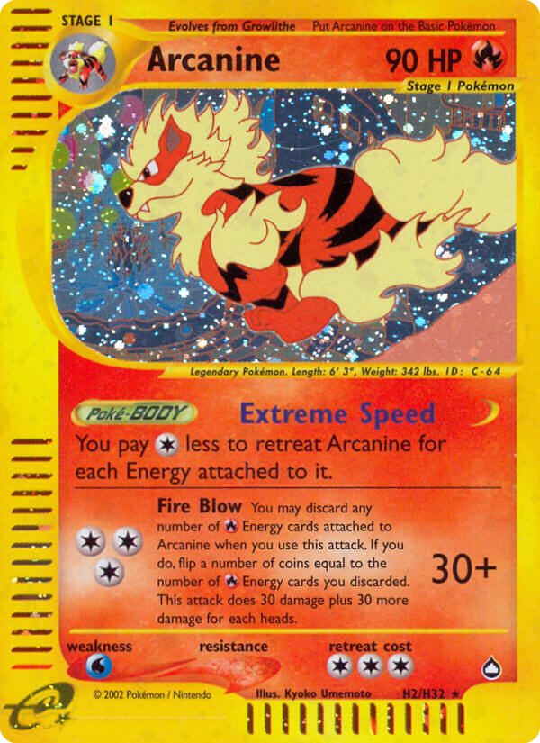Arcanine — Aquapolis H02