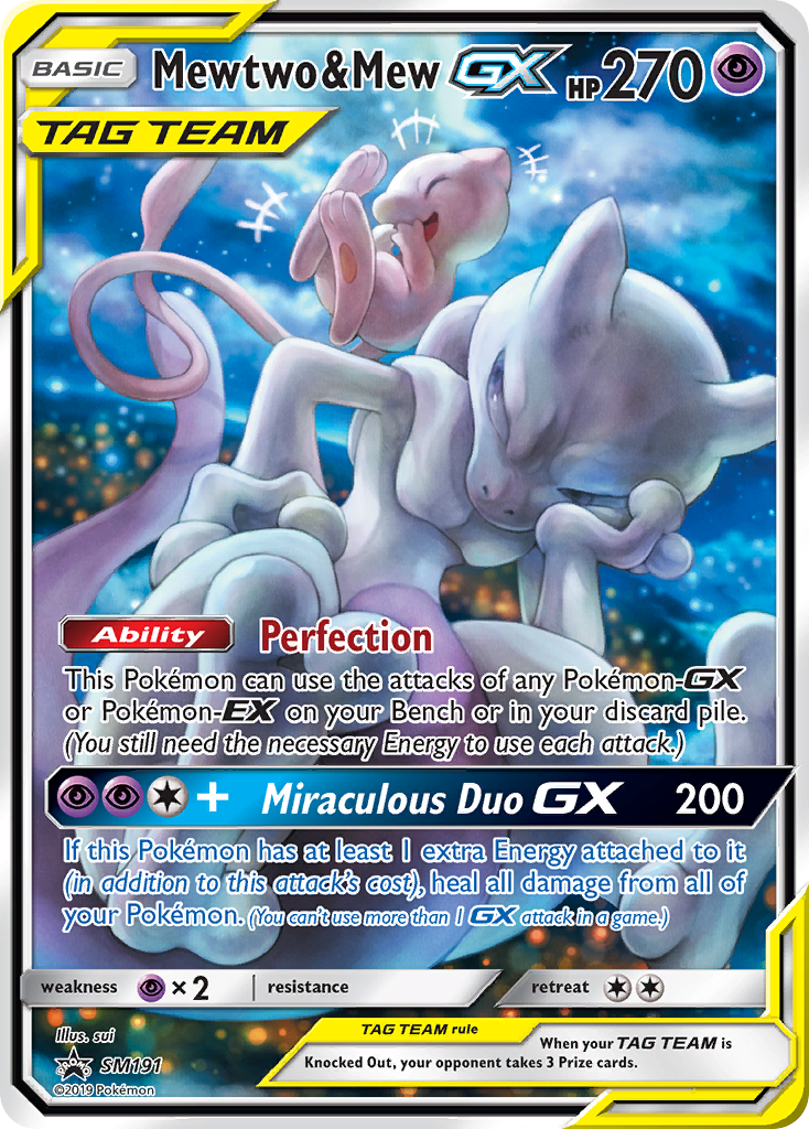 Mewtwo e Mew GX — Sol e Lua Promos SM191