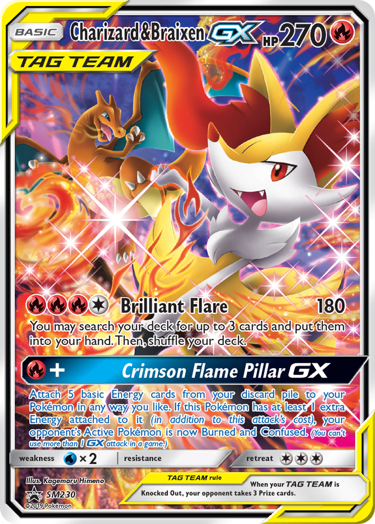 Charizard e Braixen GX — Sol e Lua Promos SM230