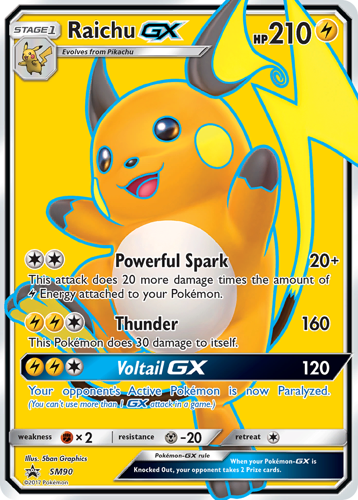 Raichu GX — Sol e Lua Promos SM90