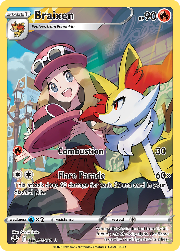 Braixen — Tempestade Prateada Galeria de Treinador TG01