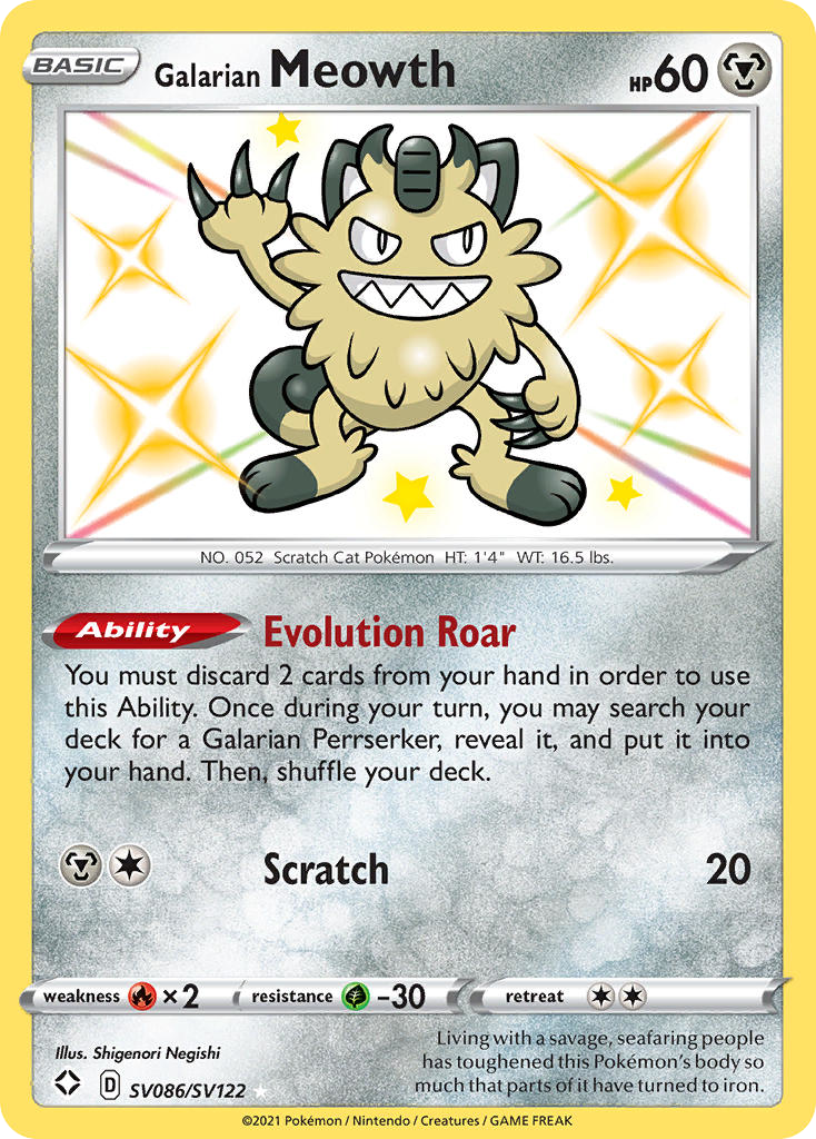 Meowth de Galar — Destinos Brilhantes Cofre Brilhante SV086