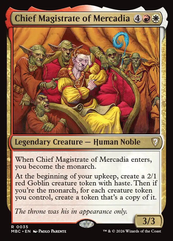 Chief Magistrate of Mercadia - Mystery Booster Commander Edition
