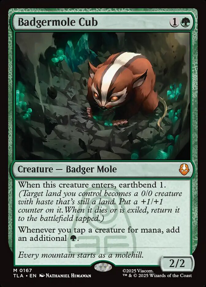 Badgermole Cub, Avatar: The Last Airbender, banida no Standard pela banlist do Magic de 10 de agosto (Divulgação/Wizards of the Coast)
