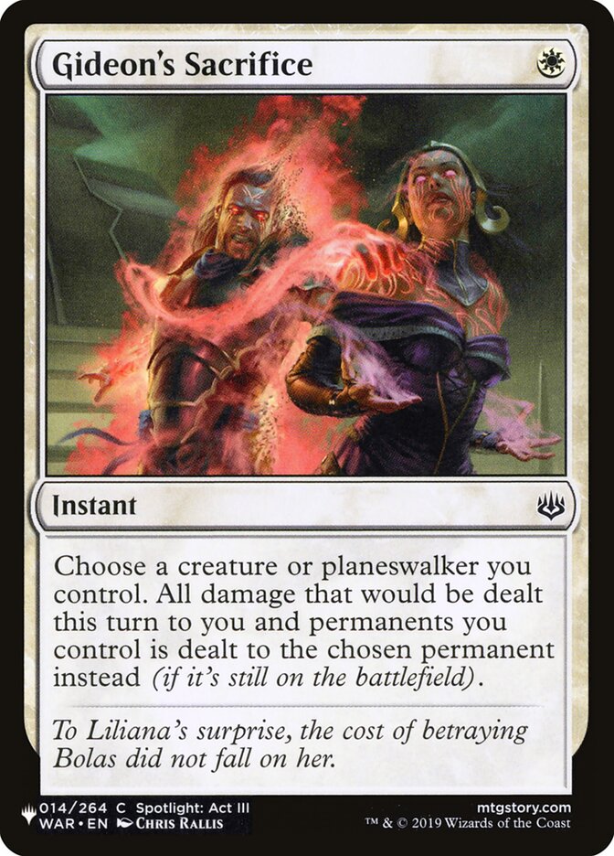 Gideon's Sacrifice - The List