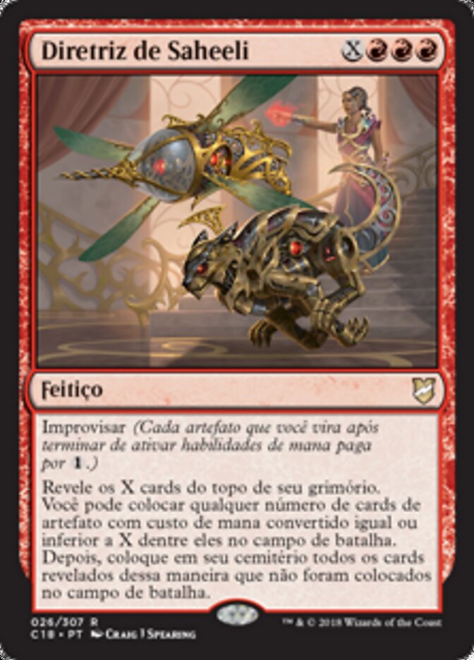 Diretriz de Saheeli - Commander 2018