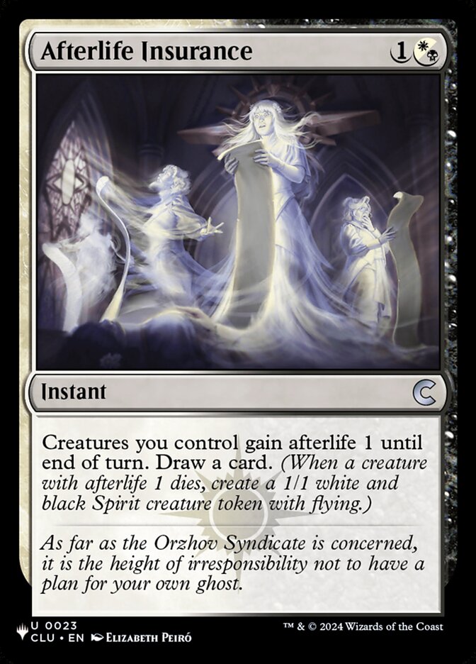 Afterlife Insurance - The List