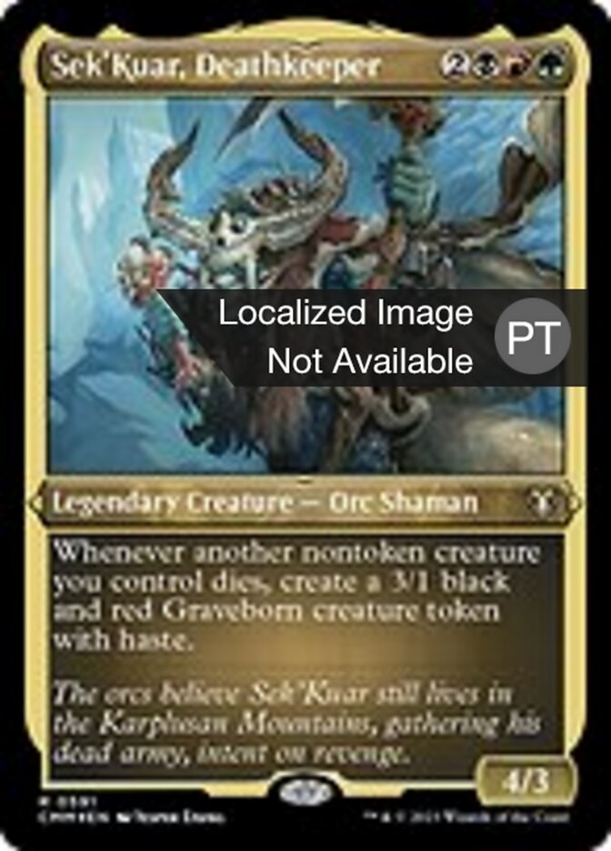 Sek'Kuar, Carcereiro da Morte - Commander Masters