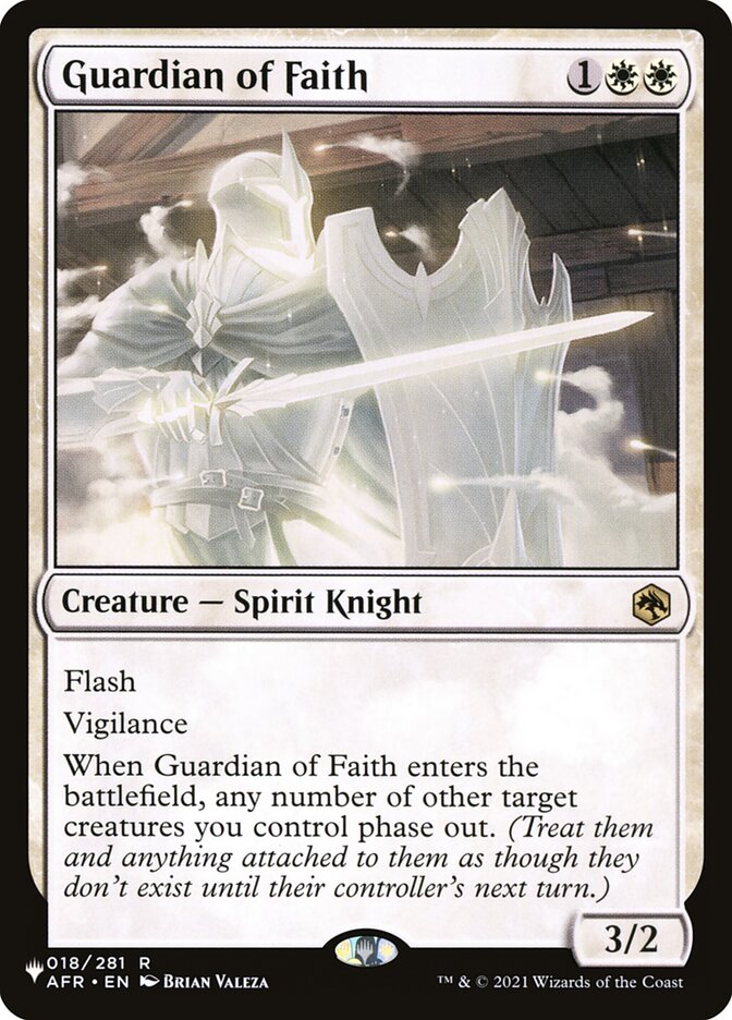 Guardian of Faith - The List