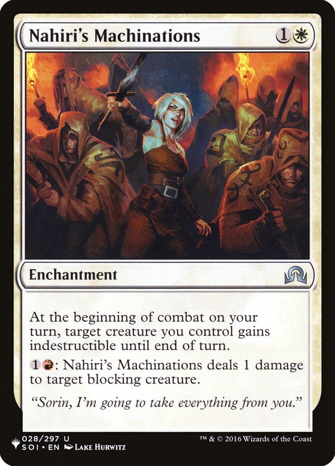 Nahiri's Machinations - The List