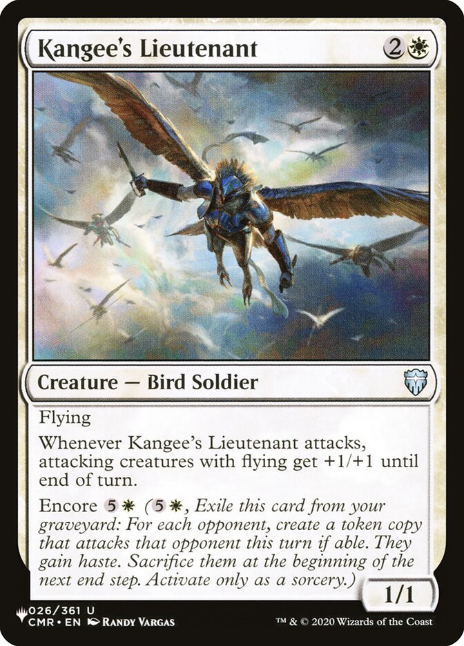 Kangee's Lieutenant - The List