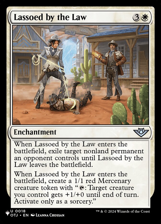 Lassoed by the Law - The List