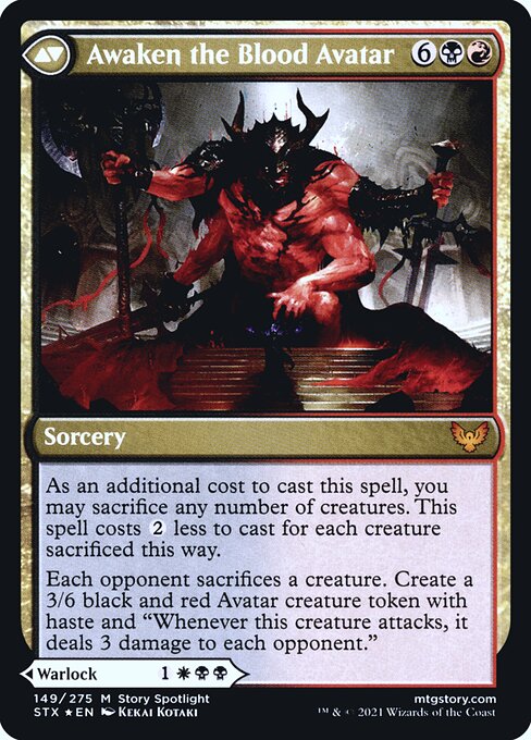 Awaken the Blood Avatar (verso)