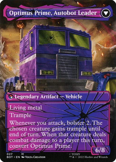 Optimus Prime, Autobot Leader (verso)