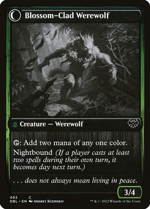 Blossom-Clad Werewolf (verso)