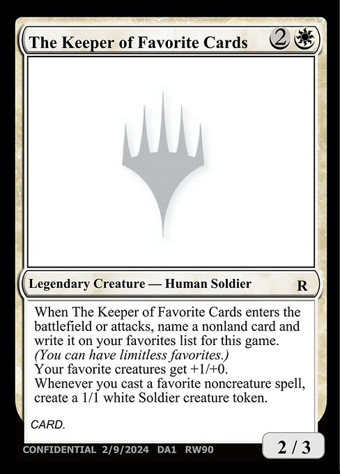 The Keeper of Favorite Cards — Unknown Event RW90a