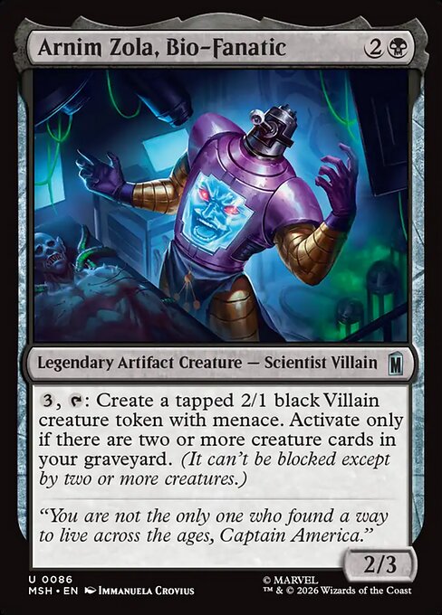 Arnim Zola, Bio-Fanatic — Marvel Super Heroes 86