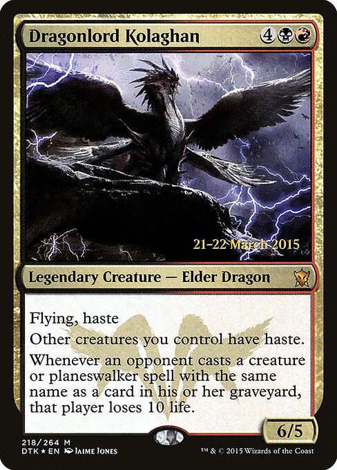 Kolaghan, Soberana Dragoa — Dragons of Tarkir Promos 218s