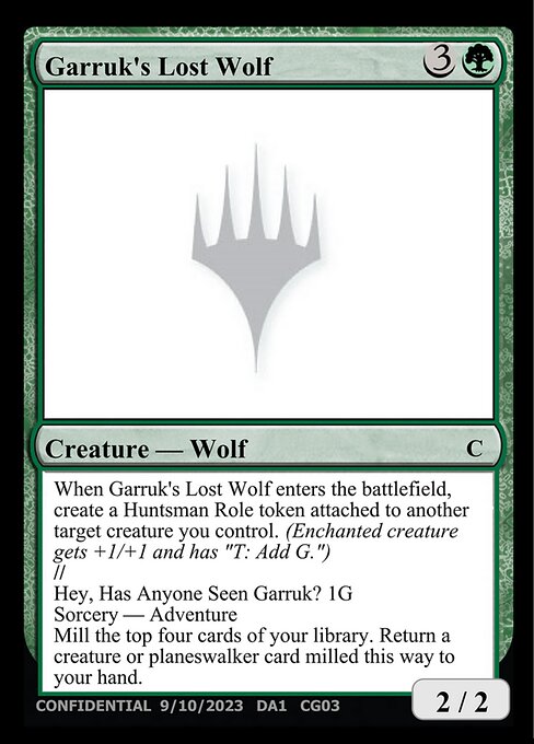 Garruk's Lost Wolf // Hey, Has Anyone Seen Garruk? — Unknown Event CG03a