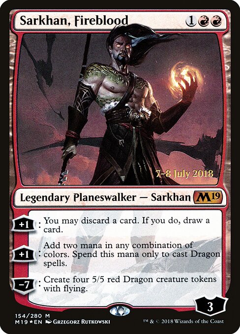 Sarkhan, Sangue de Fogo — Core Set 2019 Promos 154s