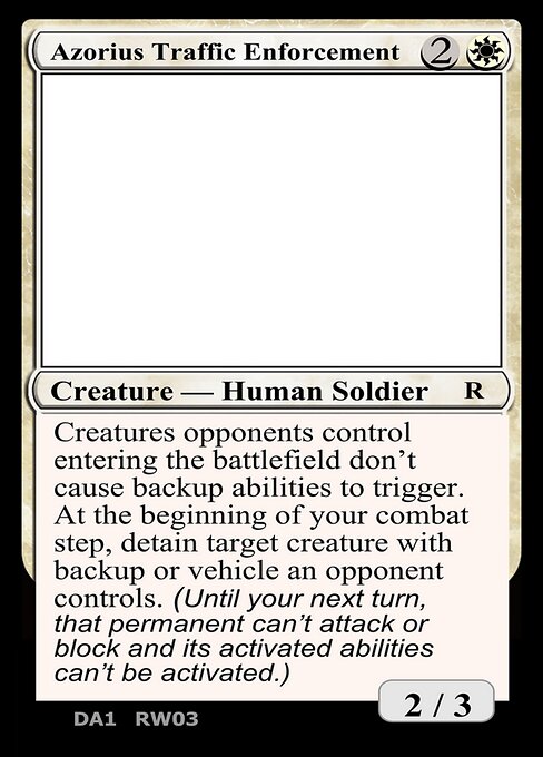 Azorius Traffic Enforcement — Unknown Event RW03a