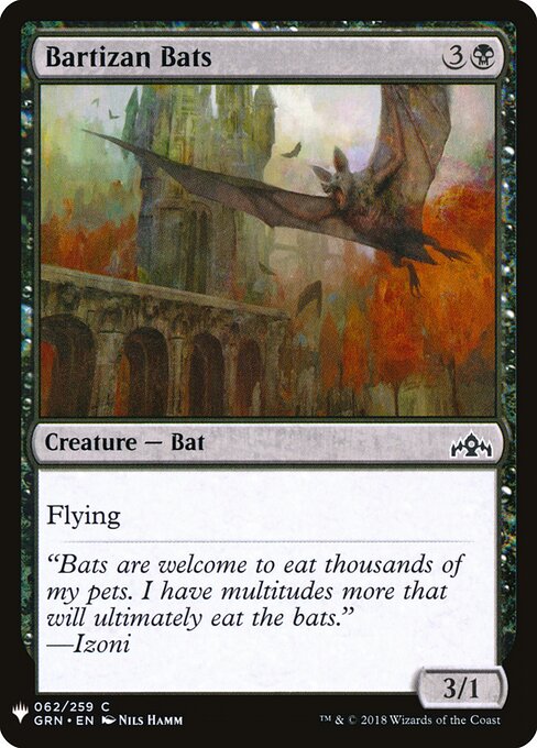 Morcegos de Bartizan — The List GRN-62