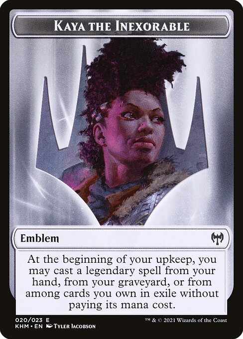 Kaya the Inexorable Emblem — Kaldheim Tokens 20