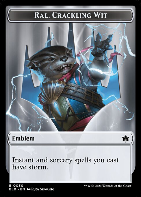 Ral, Crackling Wit Emblem — Bloomburrow Tokens 30
