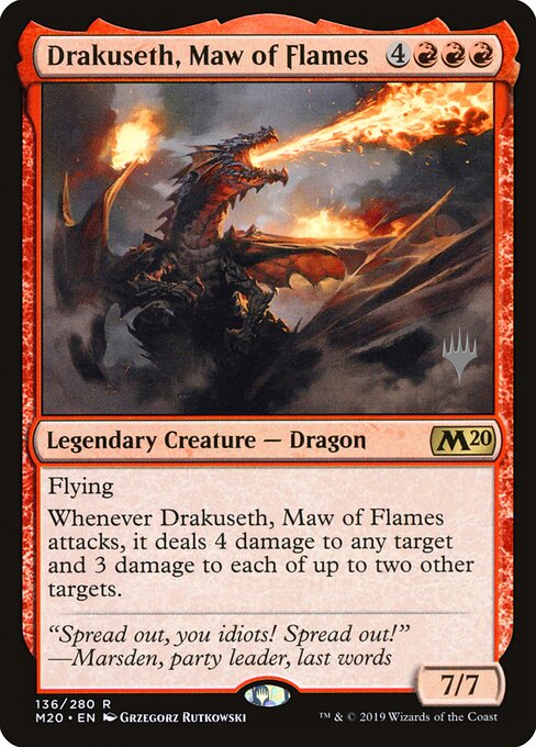 Drakuseth, Gorja das Chamas — Core Set 2020 Promos 136p