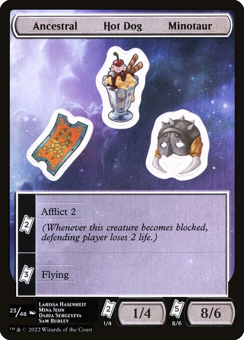Ancestral Hot Dog Minotaur — Unfinity Sticker Sheets 23