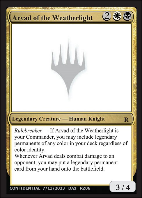 Arvad of the Weatherlight — Unknown Event RZ06a