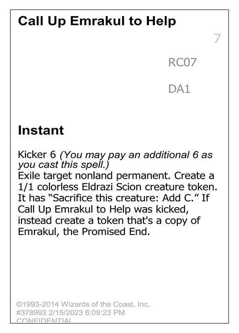 Call Up Emrakul to Help — Unknown Event RC07a