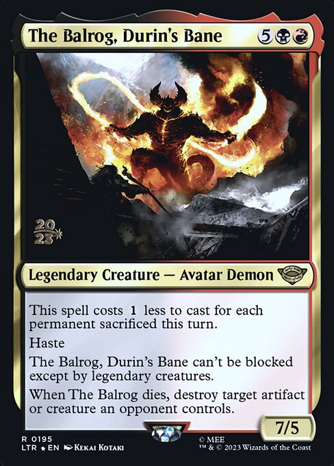 O Balrog, Ruína de Durin — Tales of Middle-earth Promos 195s