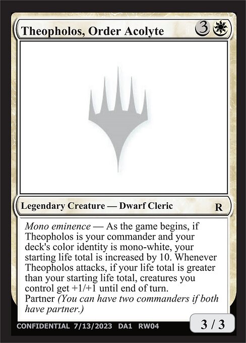 Theopholos, Order Acolyte — Unknown Event RW04e