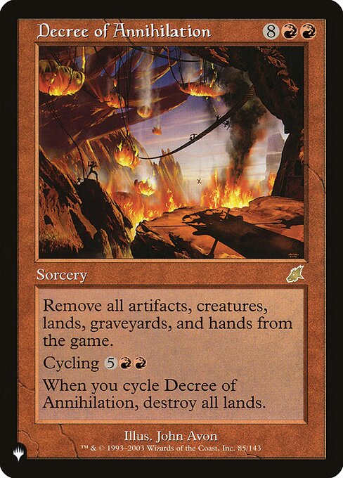 Decreto de Aniquilação — The List SCG-85