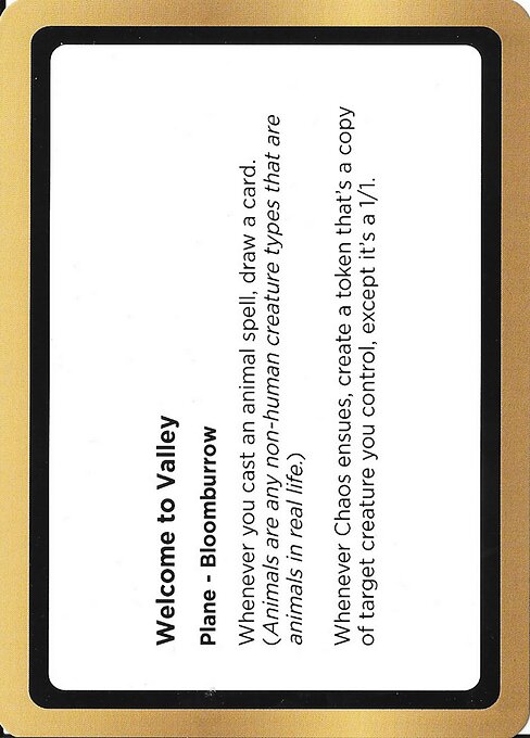 Welcome to Valley — Black Lotus Unknown Planechase PLA038