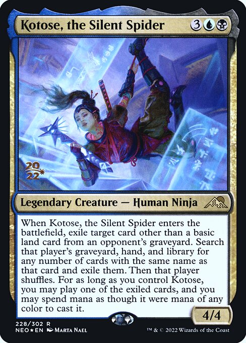 Kotose, a Aranha Silenciosa — Kamigawa: Neon Dynasty Promos 228s