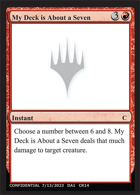 My Deck is About a Seven — Unknown Event CR14a