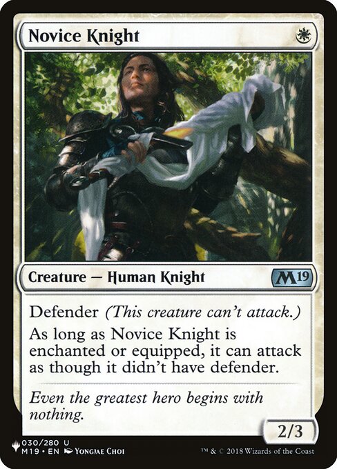 Cavaleiro Novato — The List M19-30