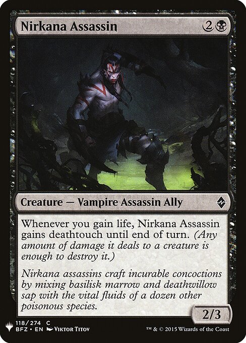 Assassino Nirkana — The List BFZ-118
