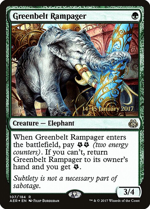 Furioso do Cinturão Verde — Aether Revolt Promos 107s