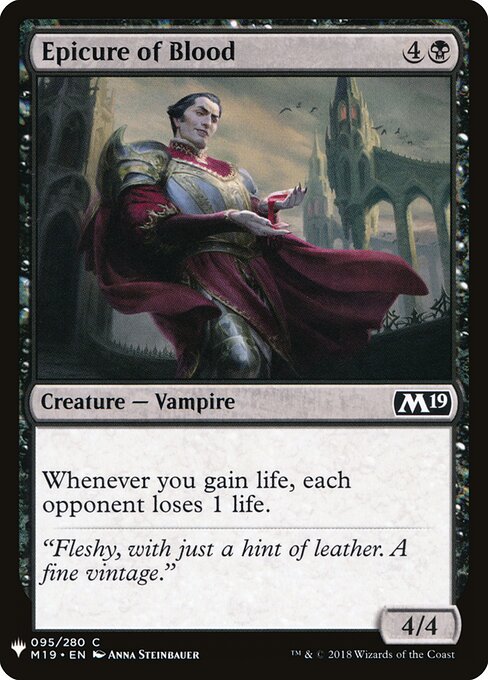 Epicurista de Sangue — The List M19-95