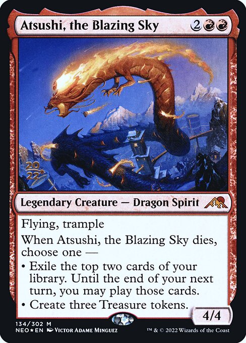 Atsushi, o Céu Flamejante — Kamigawa: Neon Dynasty Promos 134s