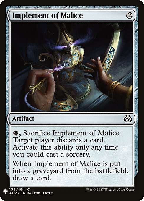 Implemento de Malícia — The List AER-159