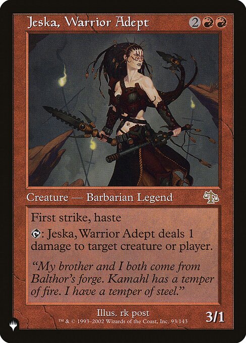 Jeska, Guerreira Adepta — The List JUD-93