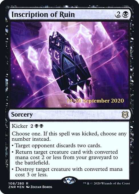 Epígrafe de Ruína — Zendikar Rising Promos 108s